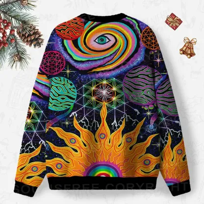 Galactic Dimensions Vision Ugly Christmas Knit Sweatshirt