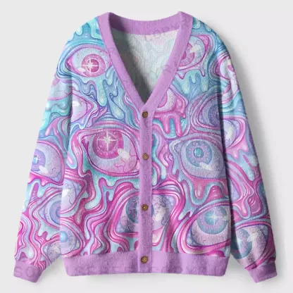 Pastel Flow Ocular Ugly Cardigan Sweaters