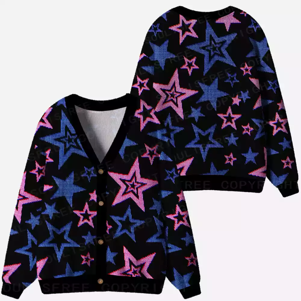 Glow-In-The-Dark Stars Ugly Cardigan Sweaters