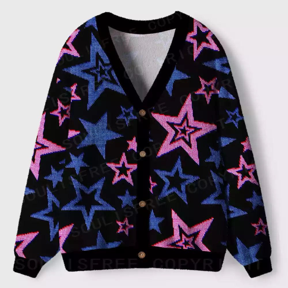 Glow-In-The-Dark Stars Ugly Cardigan Sweaters
