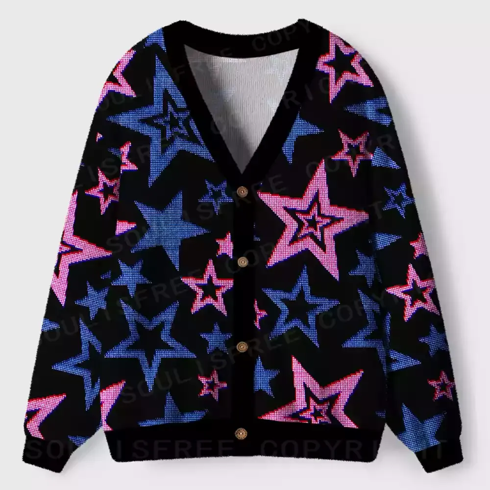 Glow-In-The-Dark Stars Ugly Cardigan Sweaters