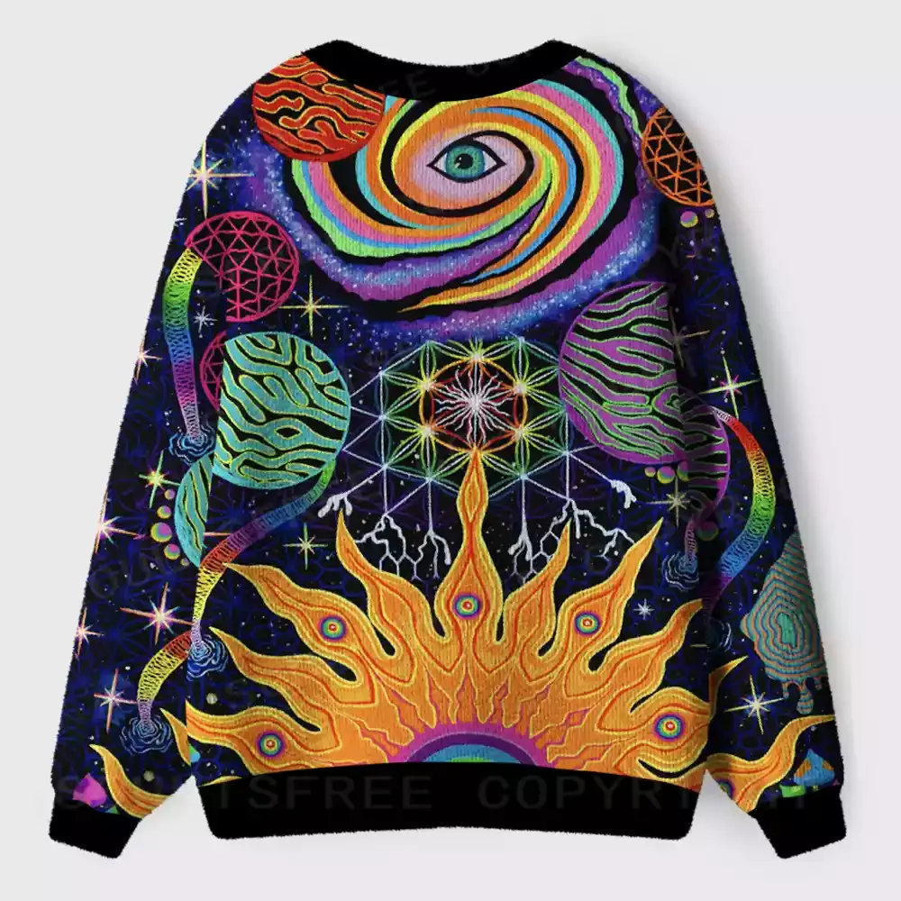 Galactic Dimensions Vision Ugly Cardigan Sweaters