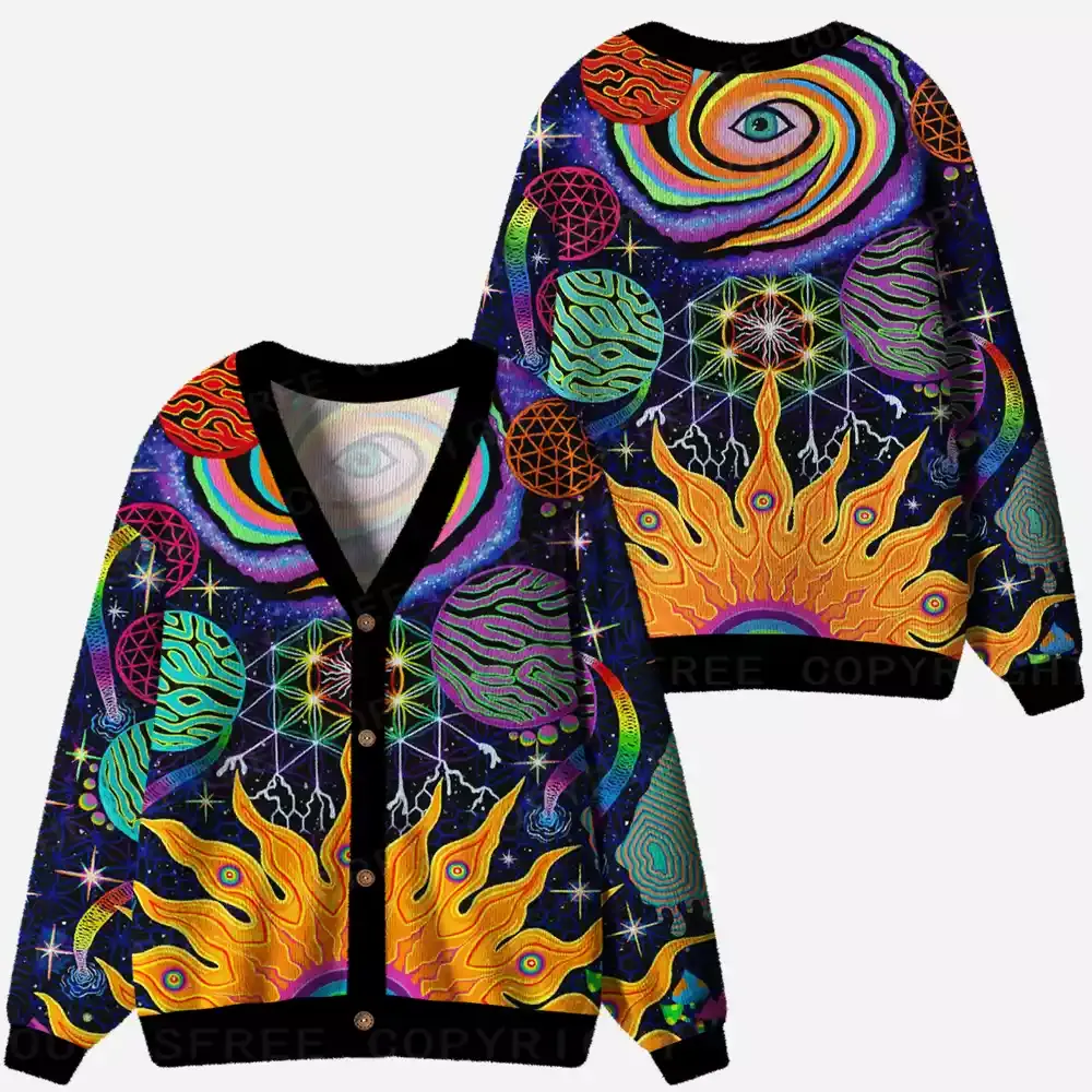 Galactic Dimensions Vision Ugly Cardigan Sweaters