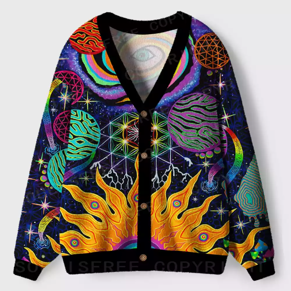 Galactic Dimensions Vision Ugly Cardigan Sweaters