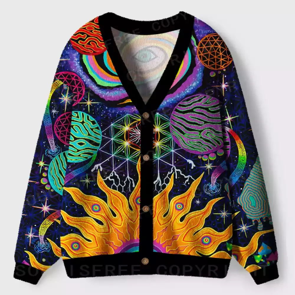 Galactic Dimensions Vision Ugly Cardigan Sweaters