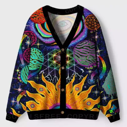 Galactic Dimensions Vision Ugly Cardigan Sweaters