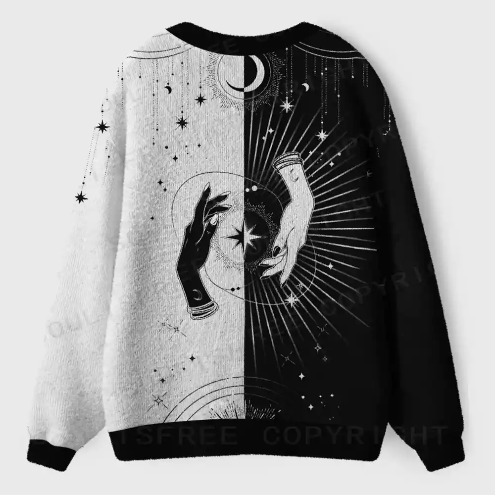 Mystic Duality Hands Ugly Cardigan Sweaters