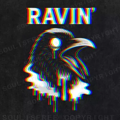 Soulisfree  GLITCH RAVEN Washed Tee
