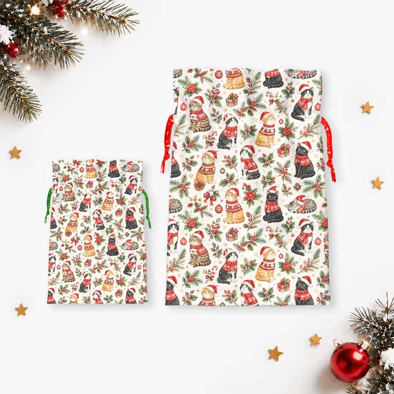 Soulisfree A Cat’s Christmas Tale Of Love Christmas Gift Pouch