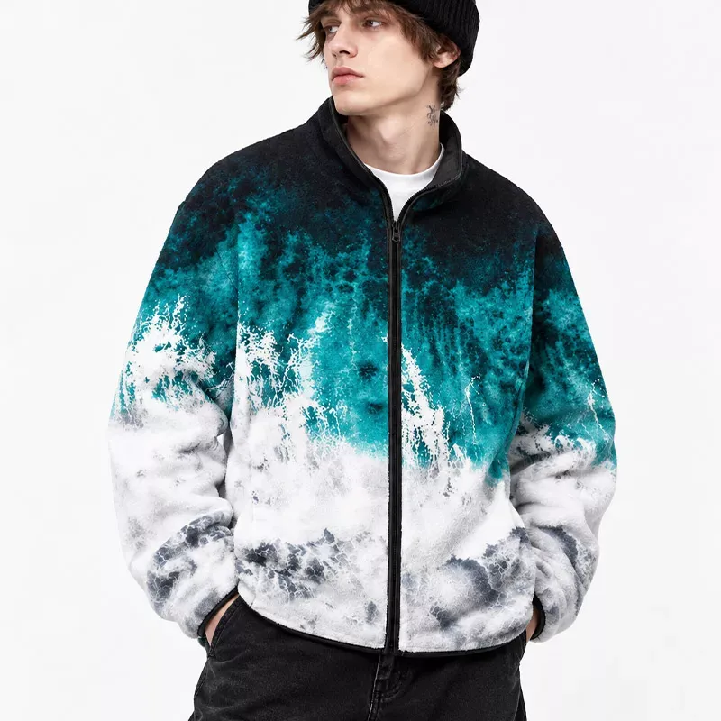 Soulisfree  Where The Waves Begin Flannel Zip-Up Jacket