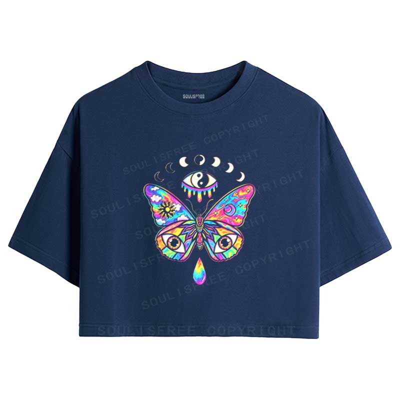 Soulisfree Third Eye Butterfly Crop Tee