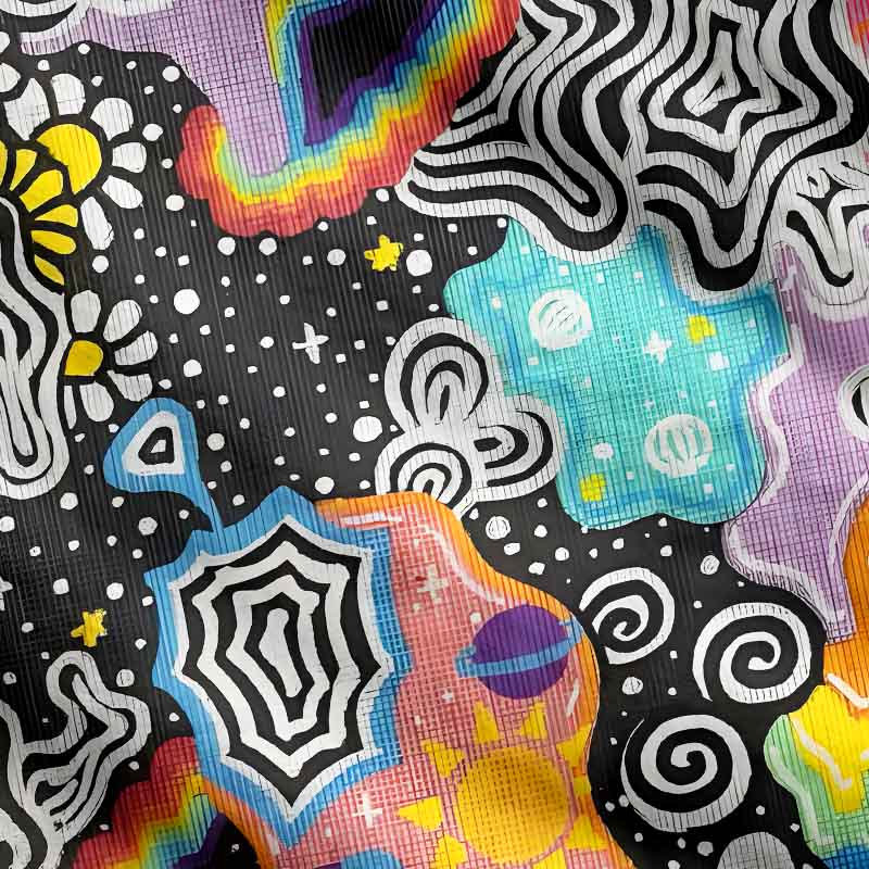 Soulisfree Psychedelic Vortex Collage Women's Fuzzy Cardigan Sweater