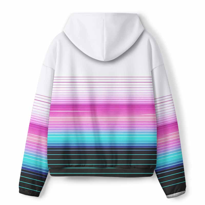 Soulisfree Vaporwave Pink Blue Fade All-Over Print Hoodie