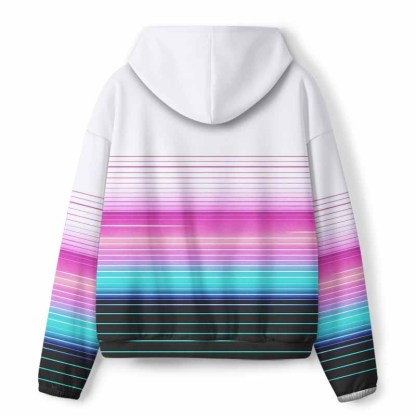Soulisfree Vaporwave Pink Blue Fade All-Over Print Hoodie
