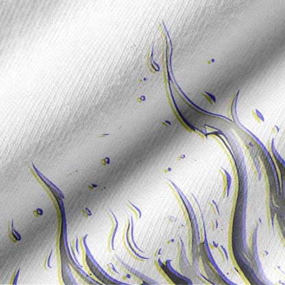 Soulisfree Glitch Flames Long Sleeve Cotton Tee