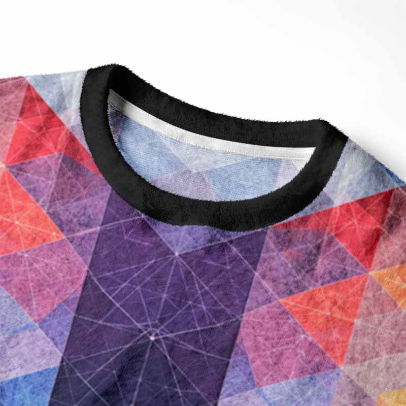 Soulisfree Prism Shift Fuzzy Crewneck Sweater