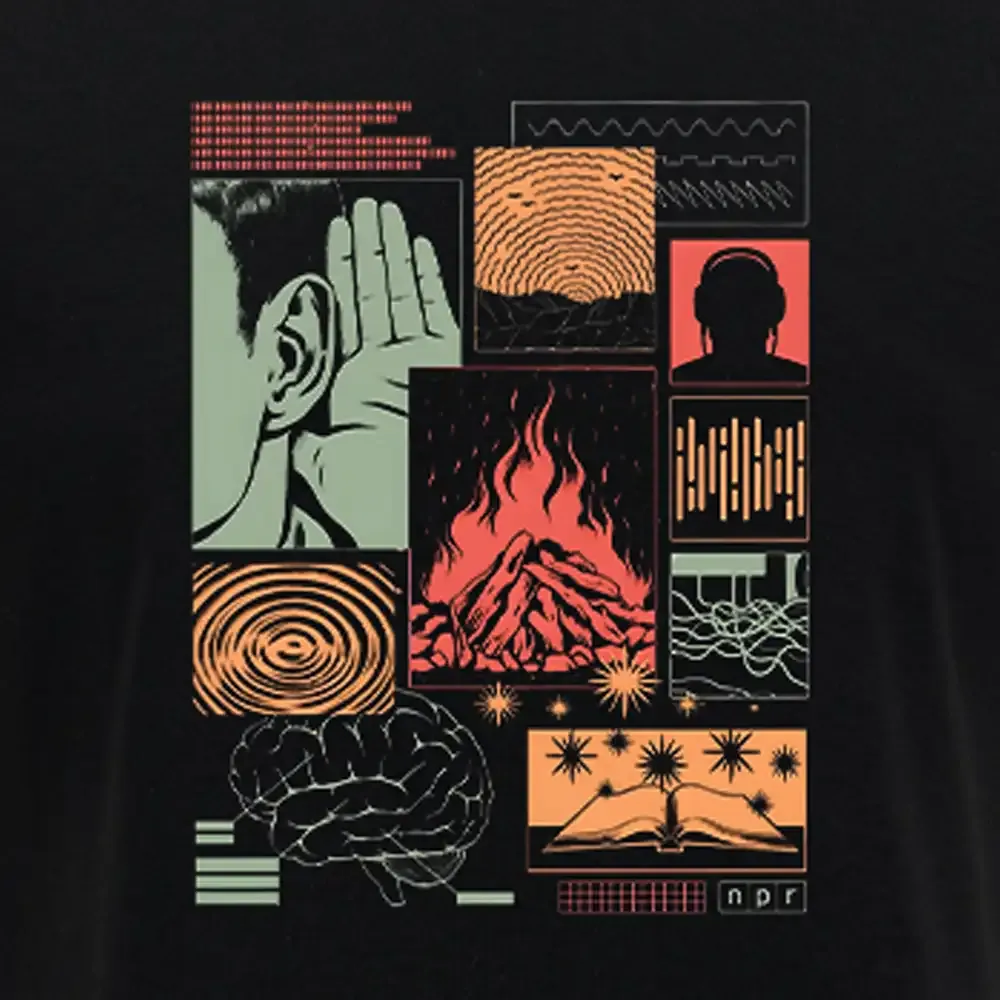 Listen Block Raglan Long Sleeve Crop Top