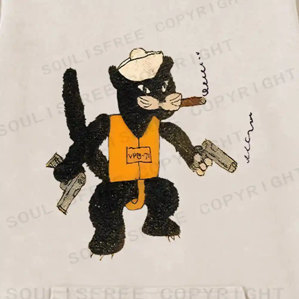 Black Cat Patrol Squadron Washed Hoodie