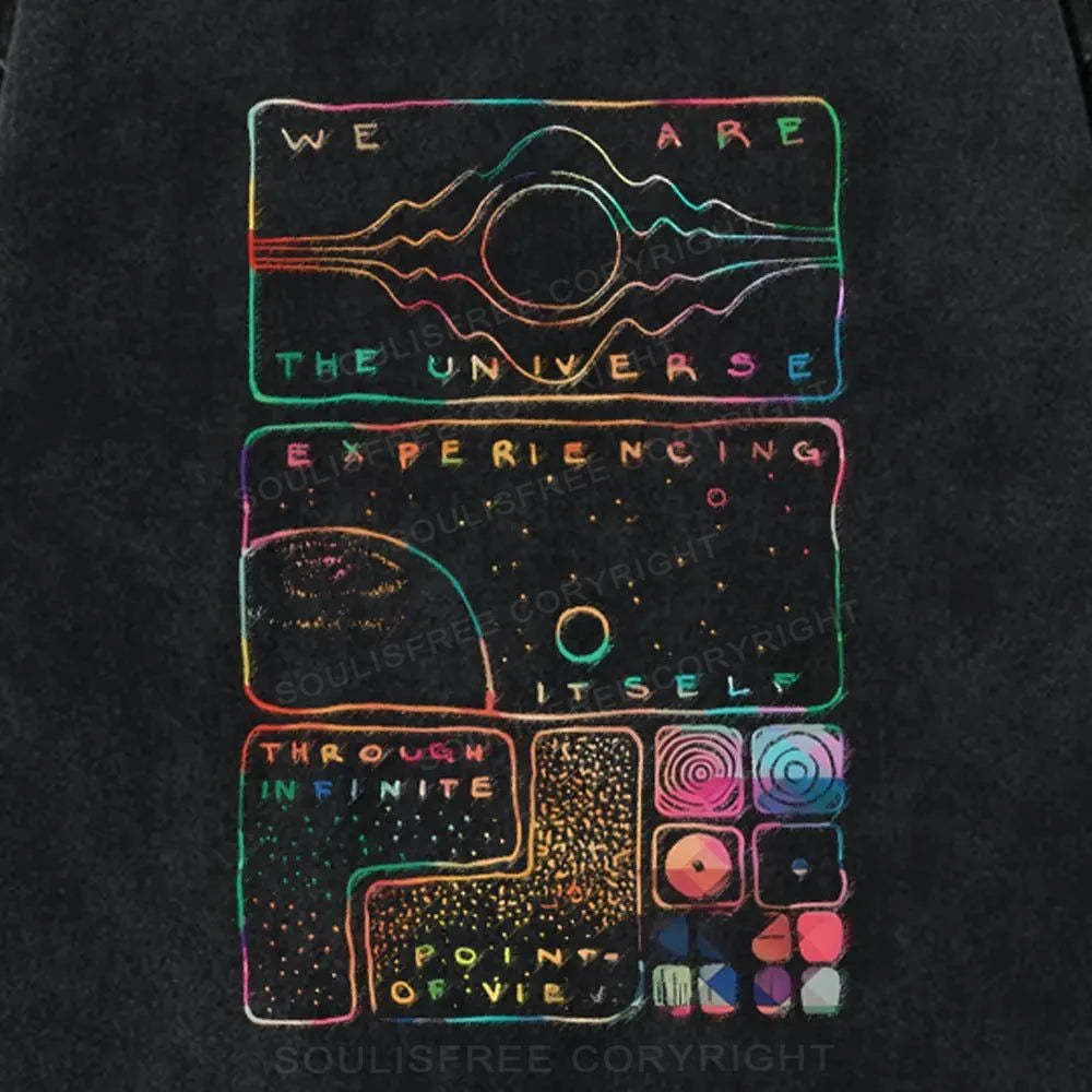 The Universe Experiencing Washed Space T-shirt