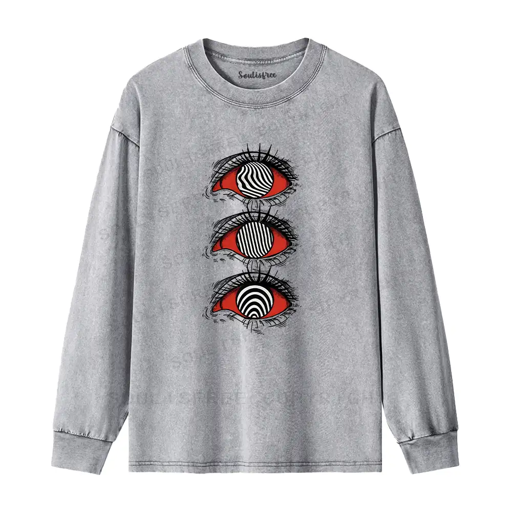 Psychedelic Eye Washed Long Sleeve Shirt