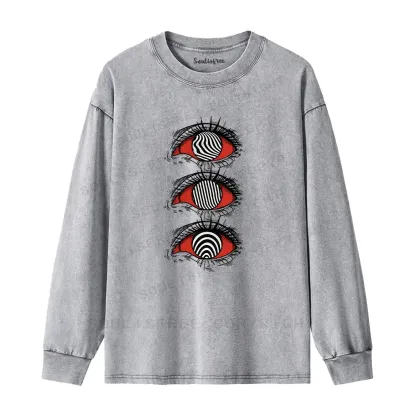 Psychedelic Eye Washed Long Sleeve Shirt