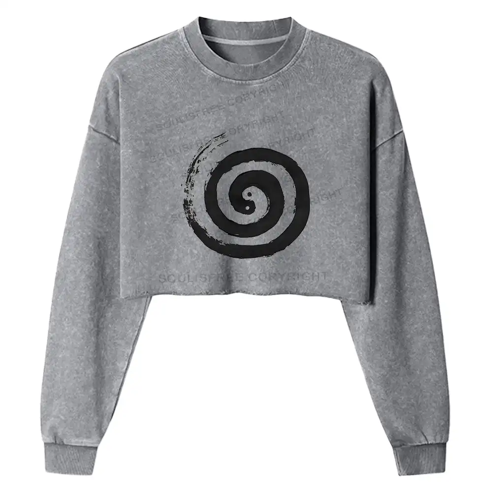 The Cycle Of Life Washed Cropped Sweatshirt