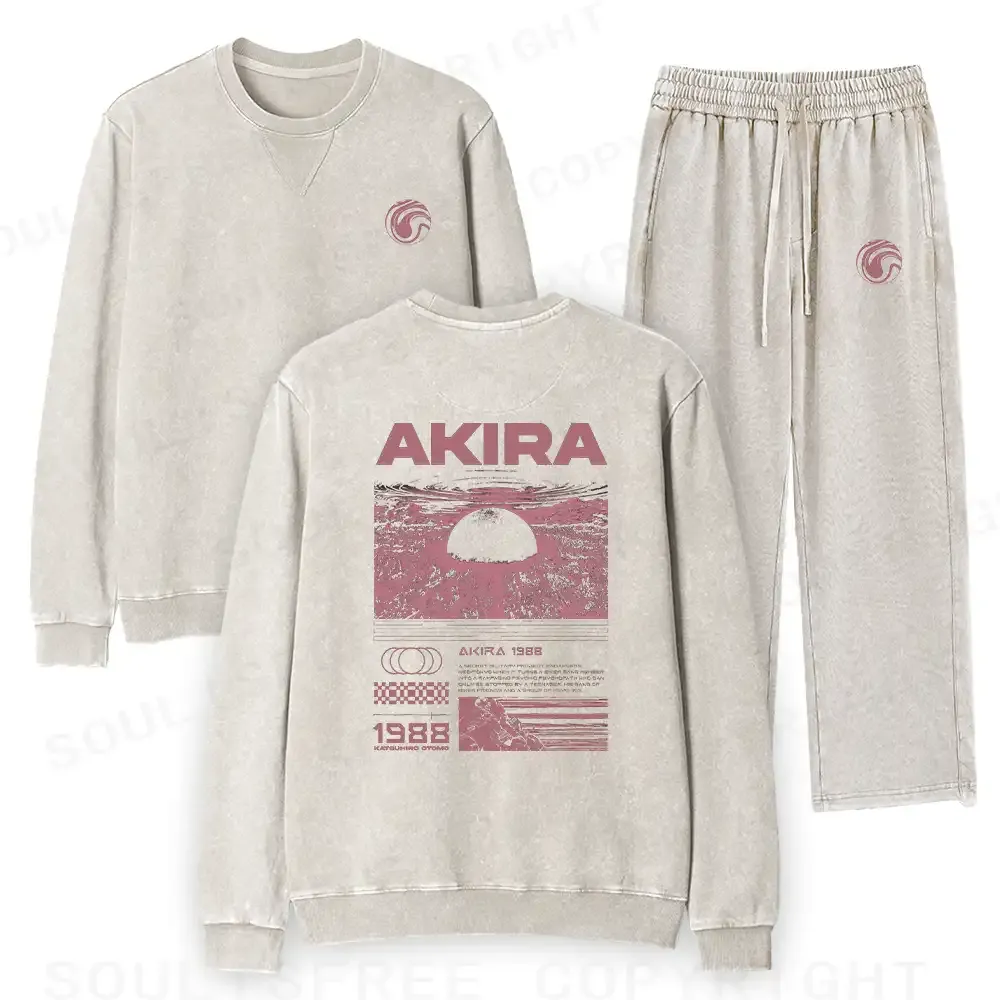 Destruction Washed Matching Sweatshirt and Jogger Set