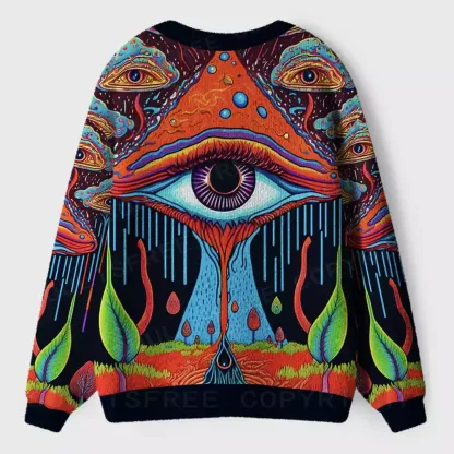 Chromatic Eye Drip Realm Ugly Cardigan Sweaters