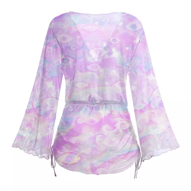 Soulisfree Aura Gradient Third Eye Sheer Mesh Cover Up