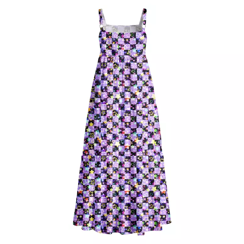 Soulisfree Lavender Neon Star Boho Maxi Dress