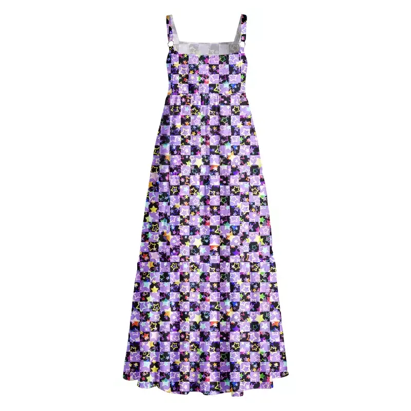 Soulisfree Lavender Neon Star Boho Maxi Dress