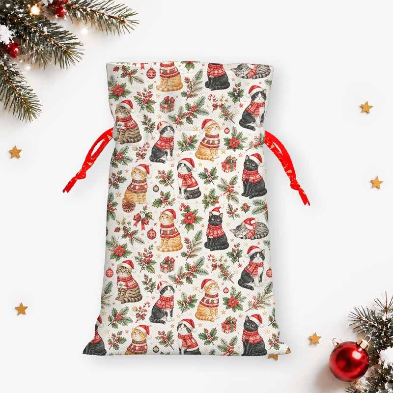 Soulisfree A Cat’s Christmas Tale Of Love Christmas Gift Pouch