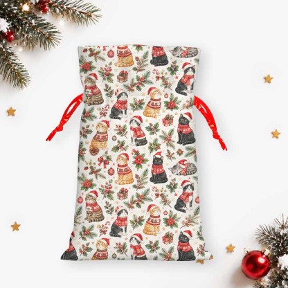Soulisfree A Cat’s Christmas Tale Of Love Christmas Gift Pouch