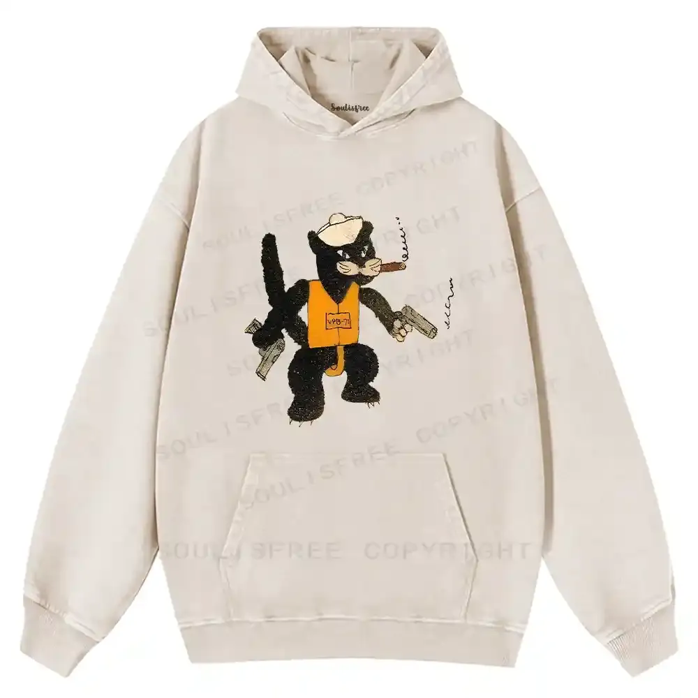Black Cat Patrol Squadron Washed Hoodie