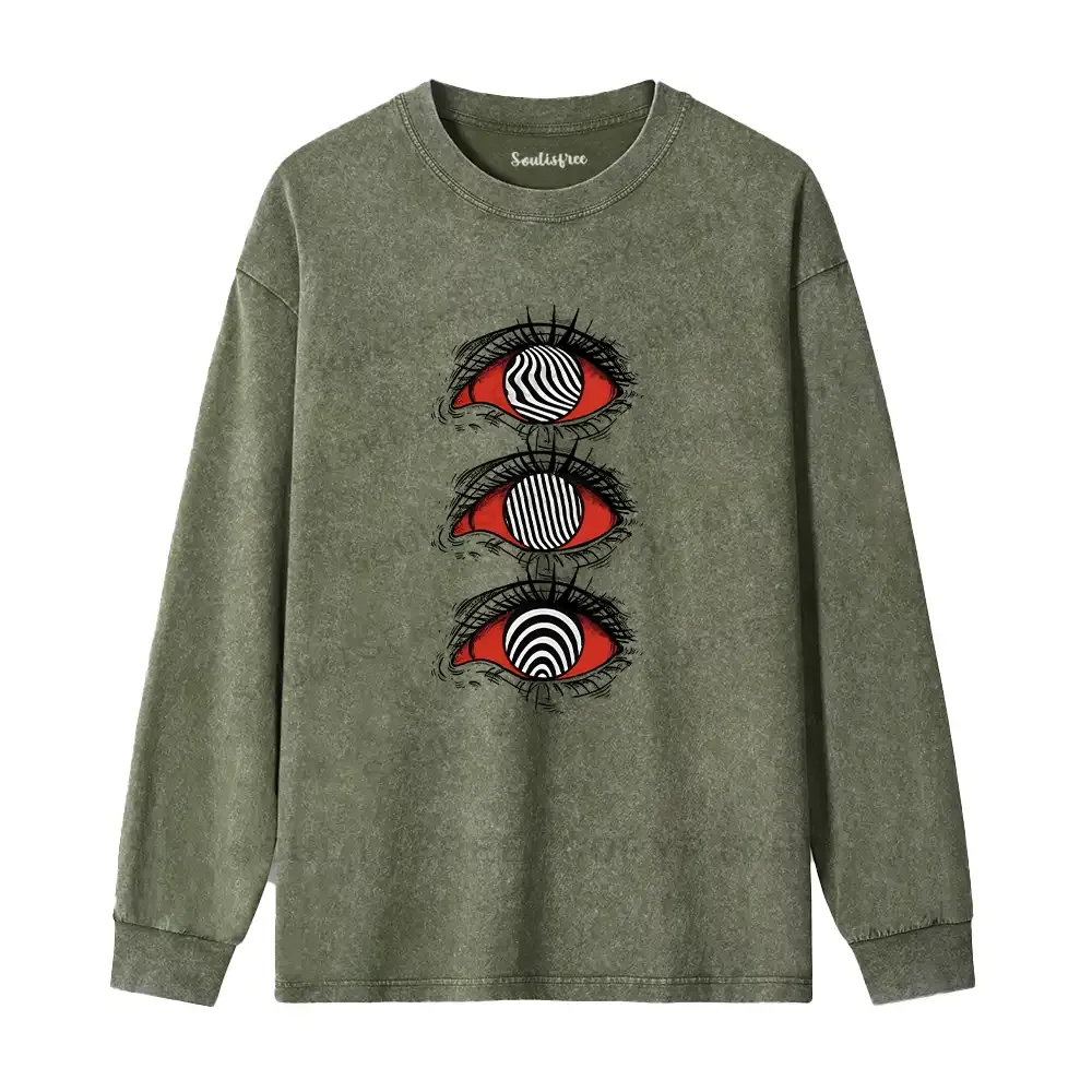 Psychedelic Eye Washed Long Sleeve Shirt