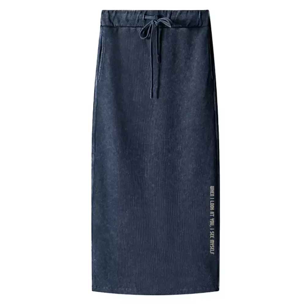 Designed When I Look At You, I See Myself Washed A-Line Maxi Skirt