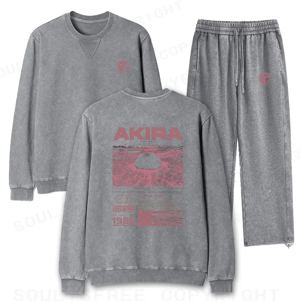 Destruction Washed Matching Sweatshirt and Jogger Set