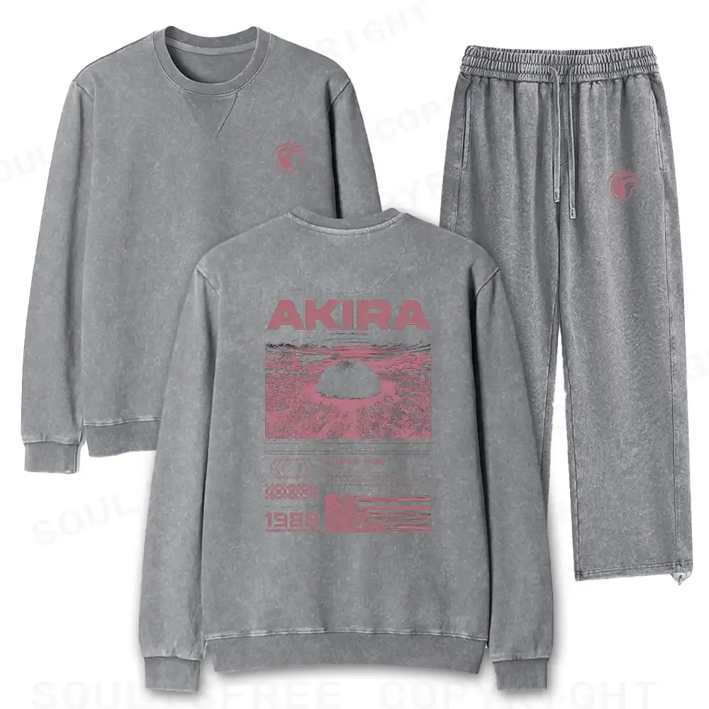 Destruction Washed Matching Sweatshirt and Jogger Set