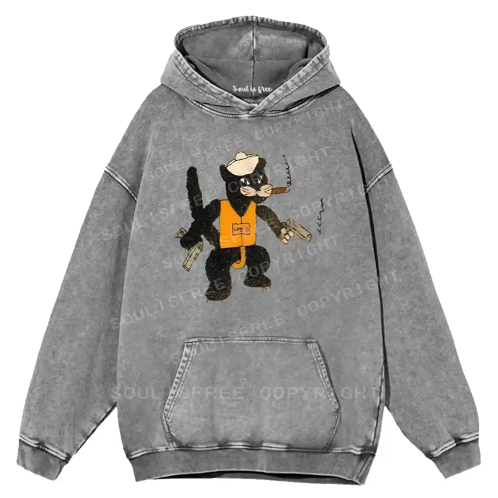 Black Cat Patrol Squadron Washed Hoodie