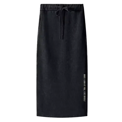 When I Look At You, I See Myself Washed A-Line Maxi Skirt