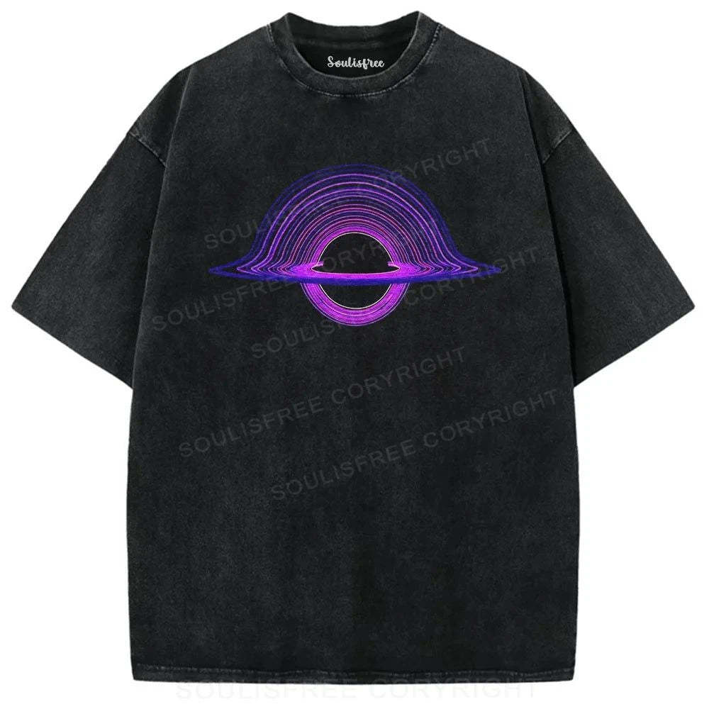 Designed Purple Black Hole  washed t-shirts
