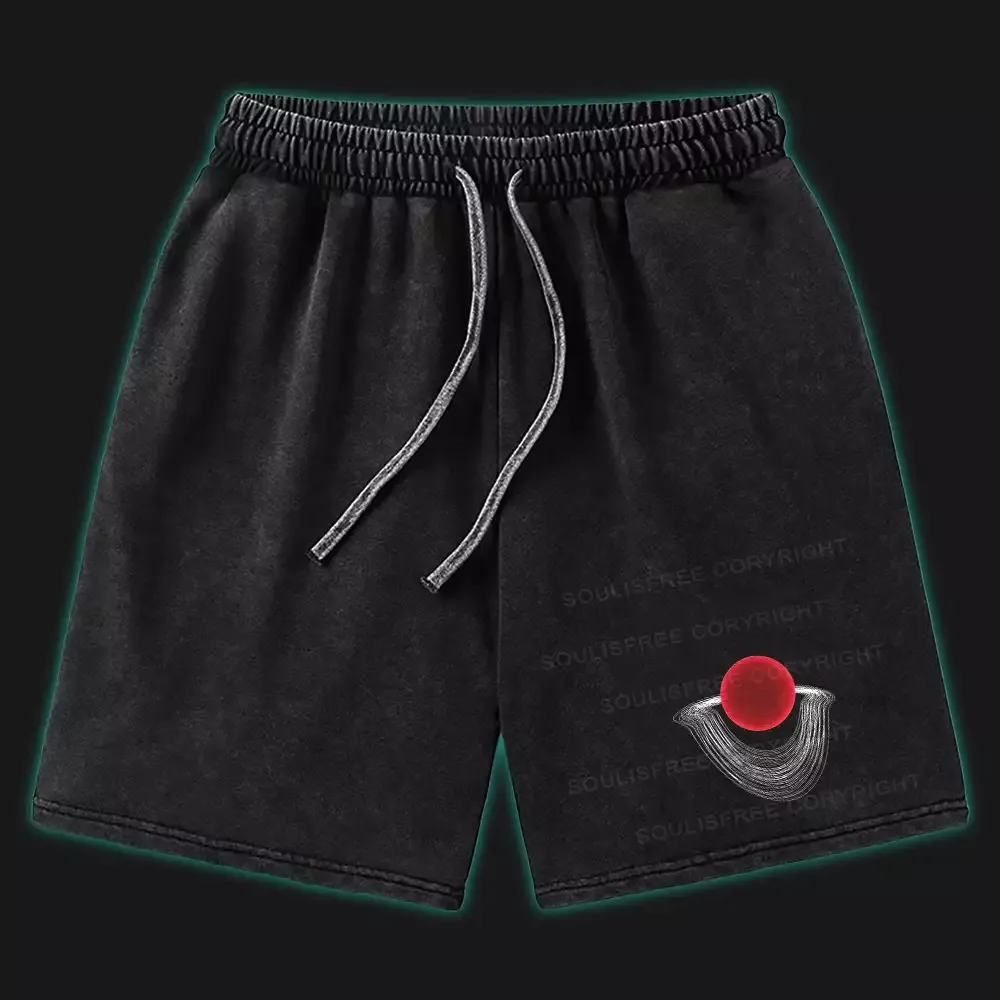 Designed Black Hole Washed Shorts