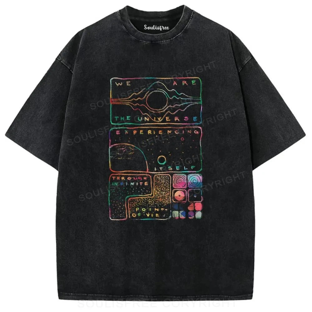 The Universe Experiencing Washed Space T-shirt