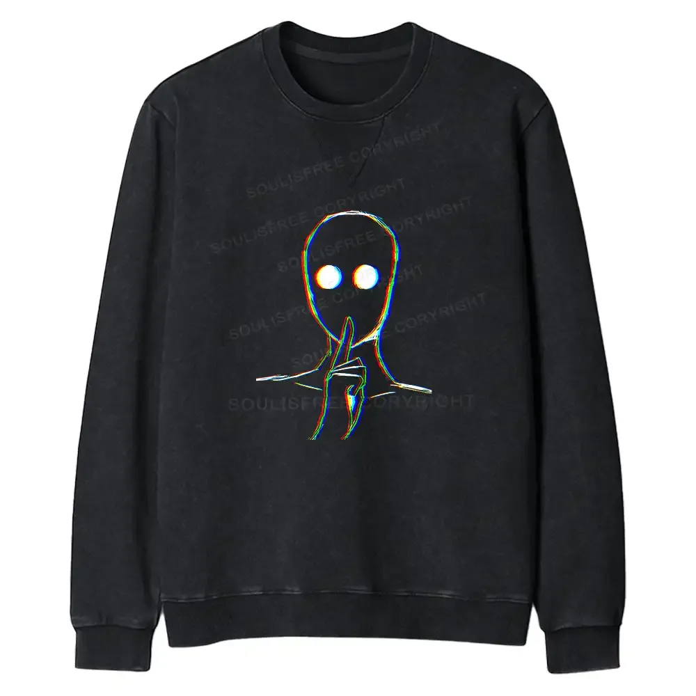 Designed Reminder Of Strangers Regular Fit Washed Sweatshirt