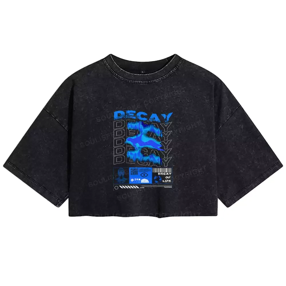Designed DECAY Washed Crop T-shirt