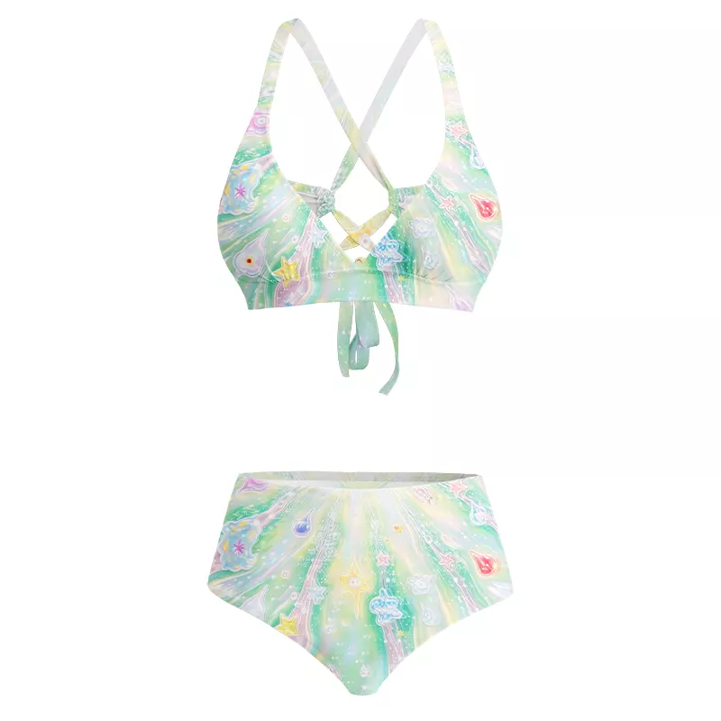 Soulisfree Magical Aura Starburst Heart Glitch Cross Bikini