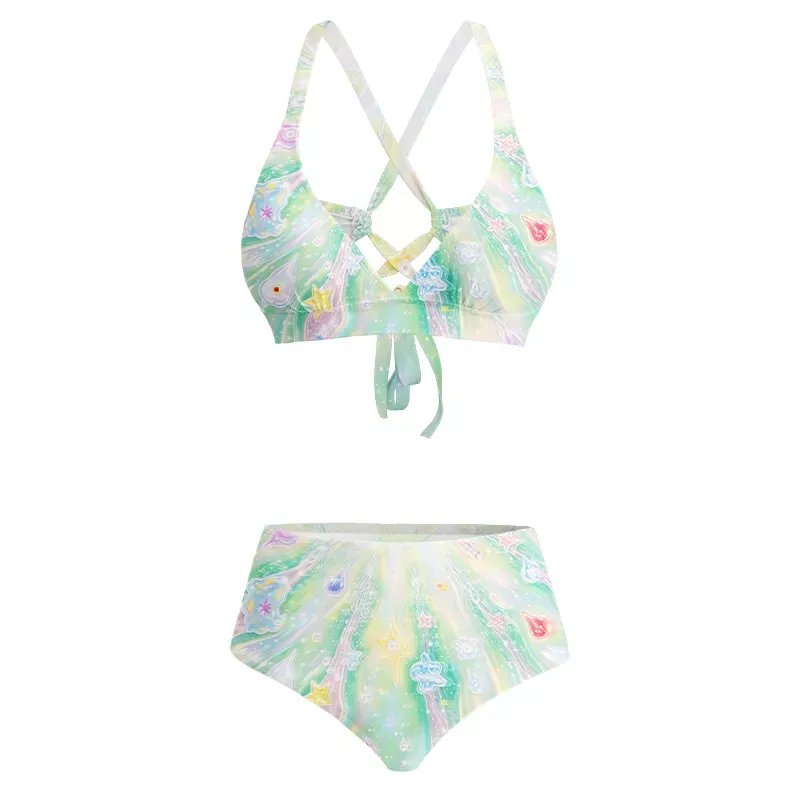 Soulisfree Magical Aura Starburst Heart Glitch Cross Bikini