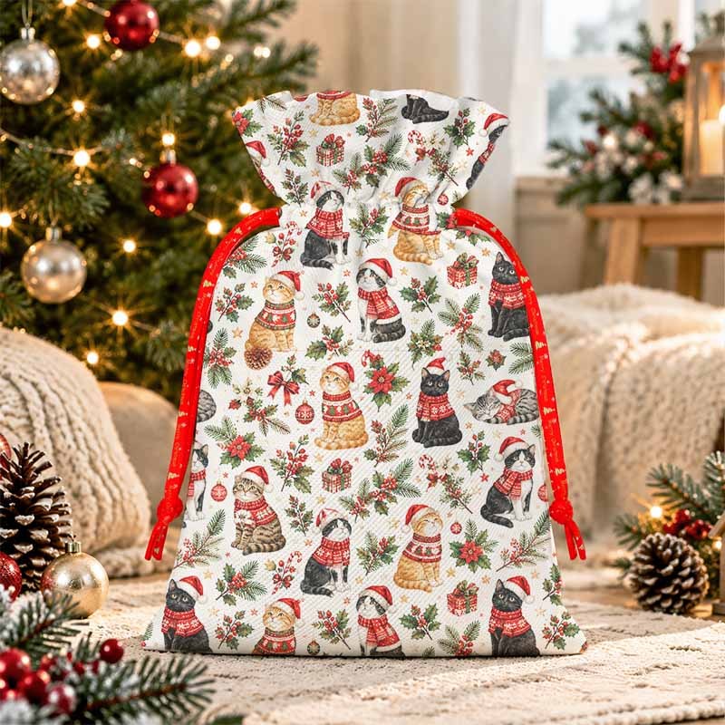 Soulisfree A Cat’s Christmas Tale Of Love Christmas Gift Pouch