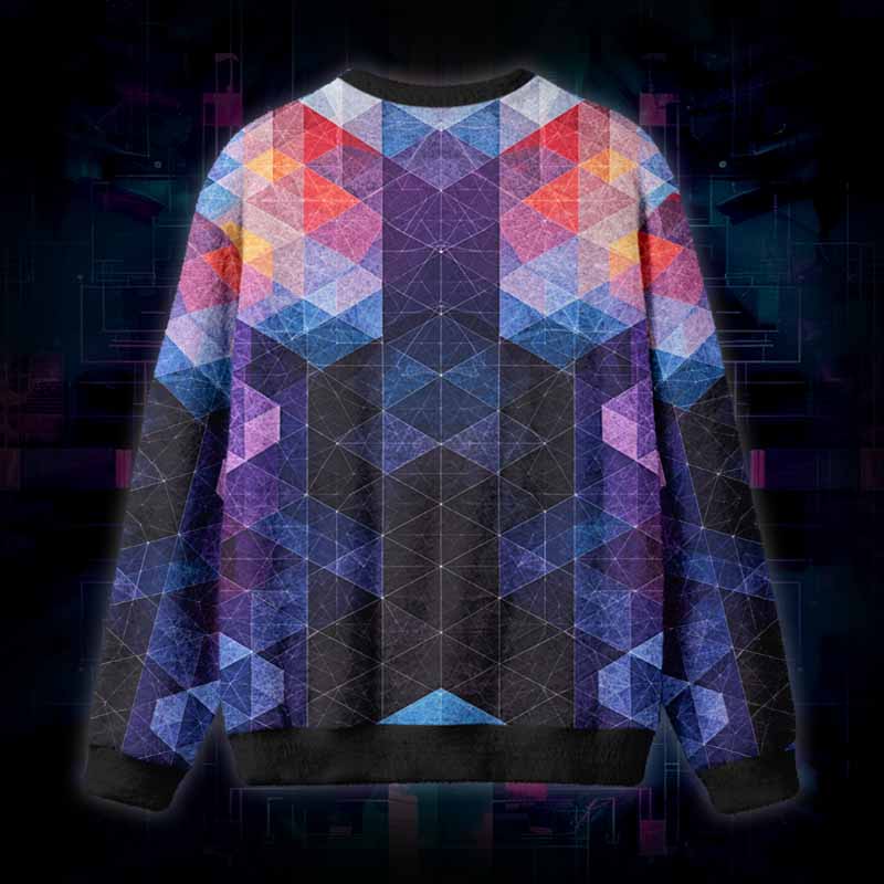 Soulisfree Prism Shift Fuzzy Crewneck Sweater