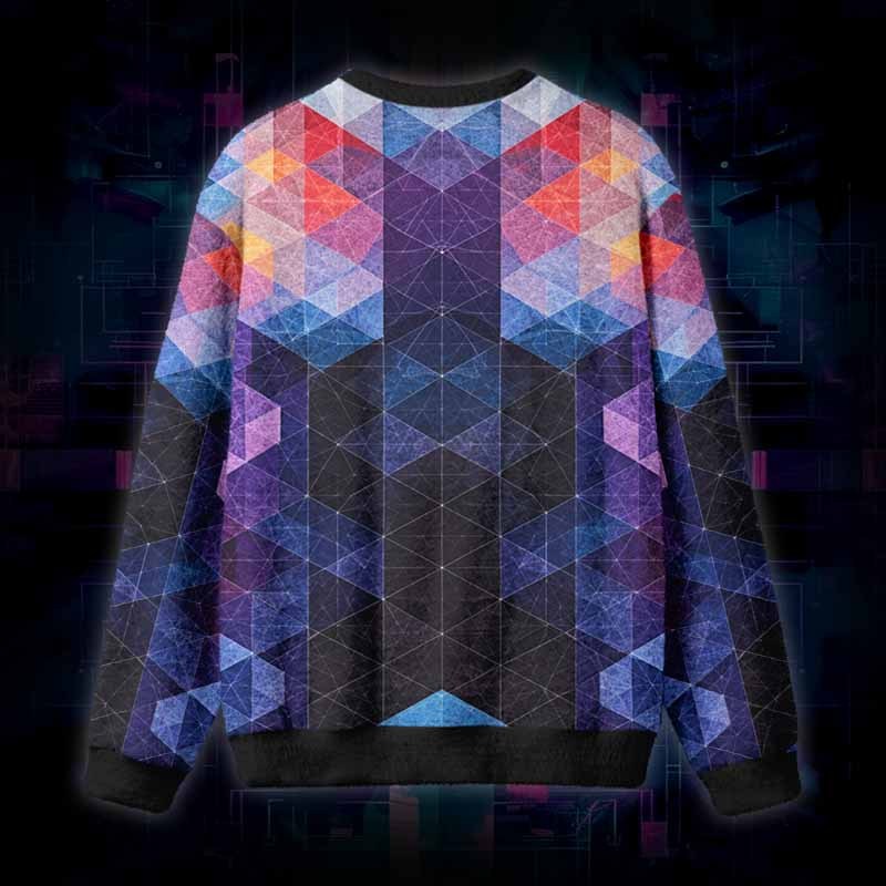 Soulisfree Prism Shift Fuzzy Crewneck Sweater